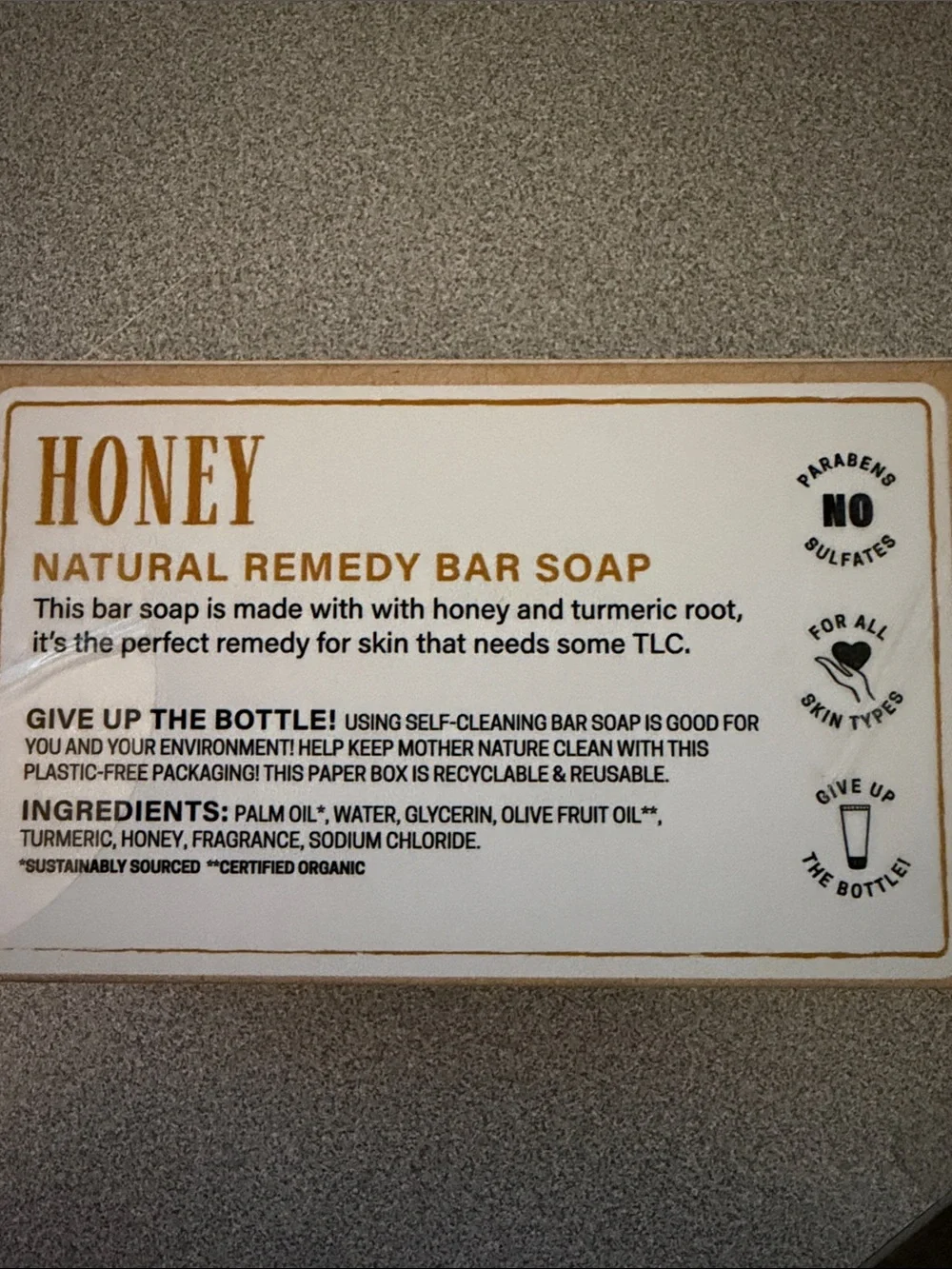 NATURAL GOAT’S Milk Turmeric Honey Olive Oil Soap x 3